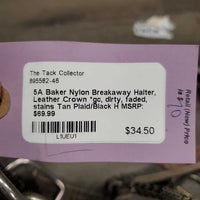 Nylon Breakaway Halter, Leather Crown *gc, dirty, faded, stains
