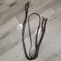 Padded Leather Adjustable Running Martingale, snap *No Stopper, vgc/gc, dirt, film, stiff, dry, creases, xholes
