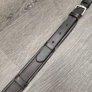 Padded Leather Adjustable Running Martingale, snap *No Stopper, vgc/gc, dirt, film, stiff, dry, creases, xholes