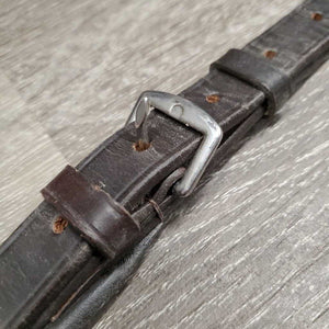 Padded Leather Adjustable Running Martingale, snap *No Stopper, vgc/gc, dirt, film, stiff, dry, creases, xholes