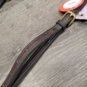 Thick Narrow Double Stitched Running Martingale, stopper *gc, clean, tacky, film, stains, xholes, residue, cracks, older