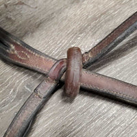 Thick Narrow Double Stitched Running Martingale, stopper *gc, clean, tacky, film, stains, xholes, residue, cracks, older
