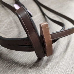 Leather German Martingale, Cotton Web Reins, stopper *xc/like new