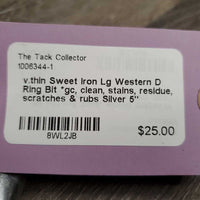 v.thin Sweet Iron Lg Western D Ring Bit *gc, clean, stains, residue, scratches & rubs