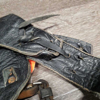 Full Smooth Light Leather Chaps, fringe *gc/fair, film, stiff, rubs, stains, older, creases
