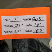 Full Smooth Light Leather Chaps, fringe *gc/fair, film, stiff, rubs, stains, older, creases
