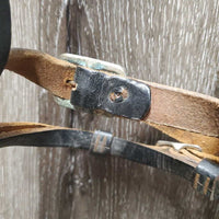 Studded Headstall, Curb Bit, Split Reins *gc/fair, dry, v.stiff, bent, older, cracks, rustNO throatlatch
