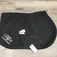 Quilt Jumper Saddle Pad, embroidery "Can Tack" *gc, hairy, threads, older, undone stitch., frays, puckers
