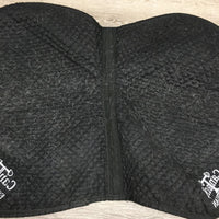 Quilt Jumper Saddle Pad, embroidery "Can Tack" *gc, hairy, threads, older, undone stitch., frays, puckers