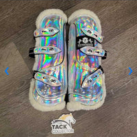 Open Front & Hind Boots, Fleece Lined, tabs *xc, clean, mnr rubs, scratches & hair