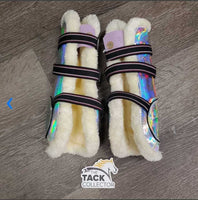 Open Front & Hind Boots, Fleece Lined, tabs *xc, clean, mnr rubs, scratches & hair
