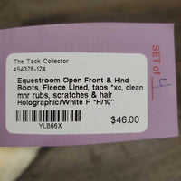 Open Front & Hind Boots, Fleece Lined, tabs *xc, clean, mnr rubs, scratches & hair
