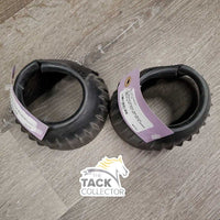 Pr Ribbed Rubber Bell Boots, velcro *vgc, mnr dirt, film & residue