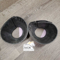 Pr Ribbed Rubber Bell Boots, velcro *vgc, mnr dirt, film & residue
