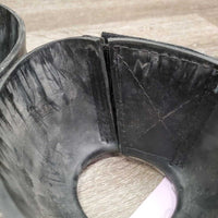 Pr Ribbed Rubber Bell Boots, velcro *vgc, mnr dirt, film & residue