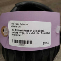 Pr Ribbed Rubber Bell Boots, velcro *vgc, mnr dirt, film & residue
