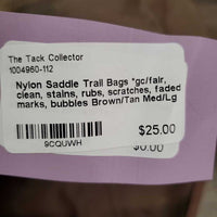 Nylon Saddle Trail Bags *gc/fair, clean, stains, rubs, scratches, faded, marks, bubbles
