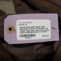 Euro Seat Riding Tight Breeches, Pull On, Drawstring *gc, faded, rubs, pills, seam rubs, undone seam stitching
