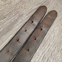 Wide Stirrup Leathers *gc, rubs, older, rust, xholes, crackles & cracks, dry
