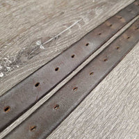 Wide Stirrup Leathers *gc, rubs, older, rust, xholes, crackles & cracks, dry