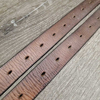 Wide Stirrup Leathers *gc, rubs, older, rust, xholes, crackles & cracks, dry