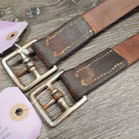 Wide Stirrup Leathers *gc, rubs, older, rust, xholes, crackles & cracks, dry
