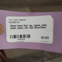 Metal Hoof Pick *gc, faded, rubs, older, clean, mnr rust
