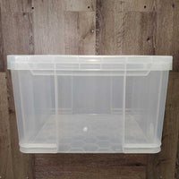 "Really Useful Box" 42L Clear Box & Lid & 2 "Super Stacker" Sm Box & Lids *vgc, clean, mnr marks & dusty