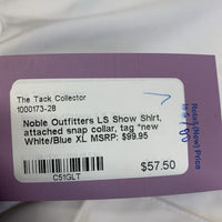LS Show Shirt, attached snap collar, tag *new
