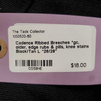 Ribbed Breeches *gc, older, edge rubs & pills, knee stains