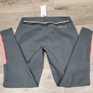 Euroseat Breeches, Mesh Thigh Pocket *gc, unstitched belt loop, peeling logo, loose stitching, rubs