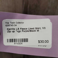 LS Fleece Lined Shirt, 1/3 Zip up *vgc
