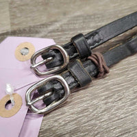 Pr Leather Spur Straps *gc, thin spots, rubs, missing keeper, clean, stiff
