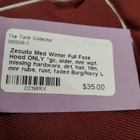 Med Winter Full Face Hood ONLY *gc, older, mnr wpf, missing hardware, dirt, hair, film, mnr rubs, rust, faded