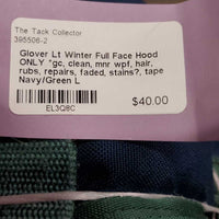 Lt Winter Full Face Hood ONLY *gc, clean, mnr wpf, hair, rubs, repairs, faded, stains?, tape