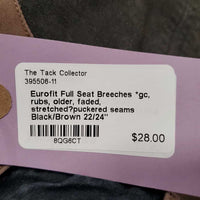 Full Seat Breeches *gc, rubs, older, faded, stretched?puckered seams
