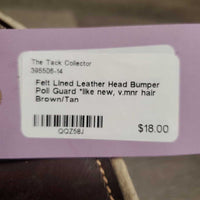 Felt Lined Leather Head Bumper Poll Guard *like new, v.mnr hair