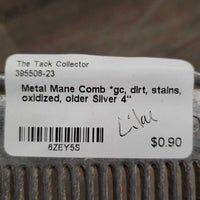 Metal Mane Comb *gc, dirt, stains, oxidized, older
