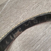 "U" Leather Bling Browband *gc/fair, missing/loose bling, peeling lining, dirt
