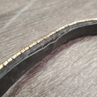 "U" Leather Bling Browband *gc/fair, missing/loose bling, peeling lining, dirt
