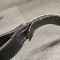 "U" Leather Bling Browband *gc/fair, missing/loose bling, peeling lining, dirt
