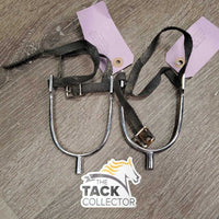 Light POW Spurs, Narrow Braided Straps *gc, clean & mnr dirt, scratches
