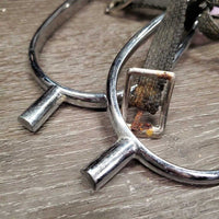 Light POW Spurs, Narrow Braided Straps *gc, clean & mnr dirt, scratches
