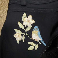 Full Sticky Seat Breeches, bird & flower embroidery, bag *new
