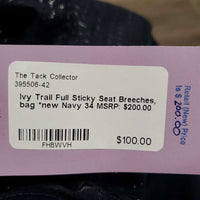 Full Sticky Seat Breeches, bag *new
