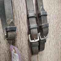 Dressage Bridle, Bling, Crank, Rubber Lined Reins *fair, dirt, missing bling, NO flash, peeled rubber, older, faded, v.tight keepers