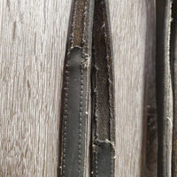 Dressage Bridle, Bling, Crank, Rubber Lined Reins *fair, dirt, missing bling, NO flash, peeled rubber, older, faded, v.tight keepers
