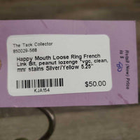 Loose Ring French Link Bit, peanut lozenge *vgc, clean, mnr stains
