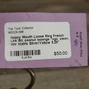 Loose Ring French Link Bit, peanut lozenge *vgc, clean, mnr stains