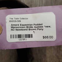 Padded Monocrown Bridle, buckles *new, NO Noseband